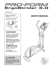ProForm Ergo Strider 3.0 Elliptical English Manual
