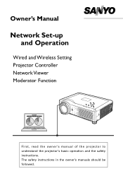 Sanyo XU84 Instruction Manual, PLC-XU84 Network Set Up