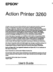 Epson ActionPrinter 3260 User Manual