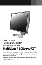 NEC LCD1990FX-BK MultiSync LCD1990FX User's Manual
