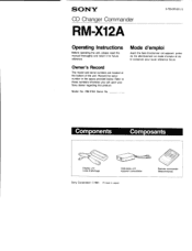 Sony RM-X12A Operating Instructions