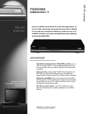 Toshiba HD-A3 Printable Spec Sheet