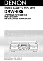 Denon DRW-585 Operating Instructions