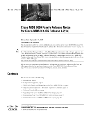 HP Cisco MDS 9216i Cisco MDS 9000 Family Release Notes for Cisco MDS NX-OS Release 4.2(1a) (OL-19964-02, September 2009)