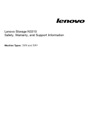 Lenovo Storage N3310 (English) Safety and Warranty Guide - Lenovo Storage N3310