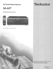 Panasonic SA-AX7N SAAX7 User Guide
