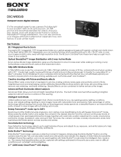Sony DSC-W830 Marketing Specifications (Black model)