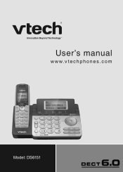 Vtech 2-Line Expandable Cordless Phone System with Digital Answering System and Caller ID User Manual (DS6151 User Manual)