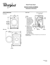 Whirlpool WHD5090G Dimension Guide