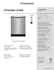 Frigidaire FFCD2418US Product Specifications Sheet