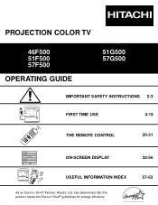 Hitachi 46F500 Owners Guide