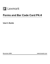 Lexmark MX721 Forms and Bar Code Card P4.4 Users Guide