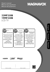 Magnavox 22MF330B User manual,  English (US)