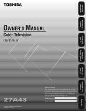 Toshiba 27A43 Owners Manual