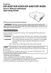Hitachi CPX401 User Manual