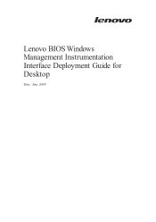 Lenovo ThinkCentre M58 BIOS Windows Management Instrumentation Interface Deployment Guide