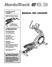 NordicTrack E 6.3 Elliptical Spanish Manual