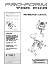 ProForm 780 Ekg Bike German Manual