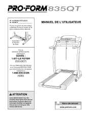 ProForm 835qt Treadmill Canadian French Manual