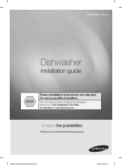 Samsung DW80H9940US Installation Guide (English, French, Spanish)