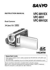 Sanyo VPC-WH1BLK Instruction Manual, VPC-WH1EX