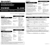Sharp EL244MB Operation Manual