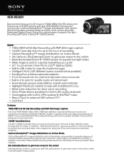Sony HDR-XR260V Marketing Specifications (Black model)