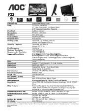 AOC F22 F22 Spec Sheet