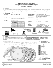 Bosch DS937 Installation Guide