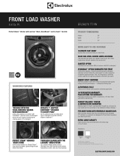 Electrolux EFLS627UIW Product Specifications Sheet English