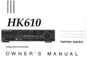 Harman Kardon HK610I Owners Manual