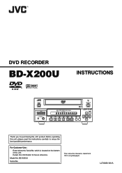 JVC BD-X200U Instruction Manual