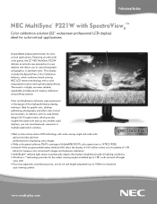 NEC P221W-BK-SV MultiSync P221W-BK-SV : color brochure