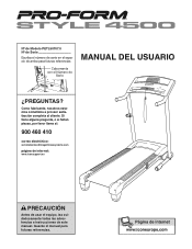 ProForm Style 4500 Treadmill Spanish Manual