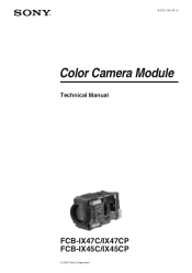 Sony FCBIX47C Product Manual (Color Camera Module - Technical Manual)