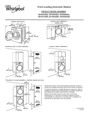 Whirlpool WFW88HEAW Dimension Guide