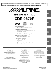 Alpine 9870 Owners Manual