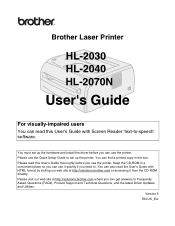 Brother International HL 2030 Users Manual - English