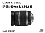 Canon 18-200mm Lens EF-S18-200mm F3.5-5.6 IS Instruction Manual