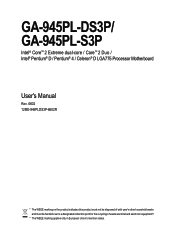 Gigabyte GA-945PL-S3P Manual