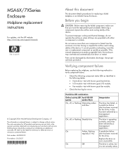 HP MSA60 MSA6X/7XSeries Enclosure Midplane Replacement Instructions (440585-001, February 2007)