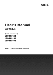 Sharp LED-FE3 User Manual - Series