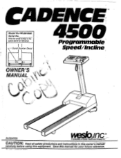 Weslo Cadence 4500 Owners Manual