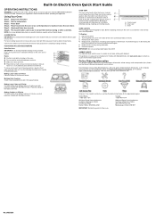Whirlpool WOS51ES4E Quick Reference Sheet