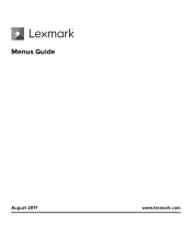 Lexmark CX924 Menus Guide