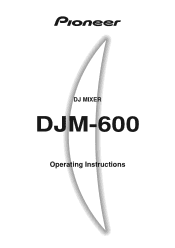 Pioneer DJM 600 Owner's Manual