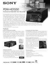 Sony PDWHD1550 Brochure (Professional XDCAM® Disc Recorder)
