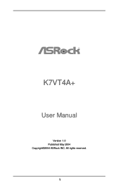 ASRock K7VT4A User Manual