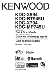 Kenwood KDC-X994 Quick Start Guide