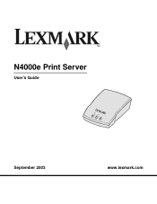 Lexmark N4000e User's Guide